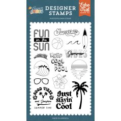   Echo Park Summer Vibes Keep Cool In The Pool Szilikonbélyegző Clear Stamps (1 db)