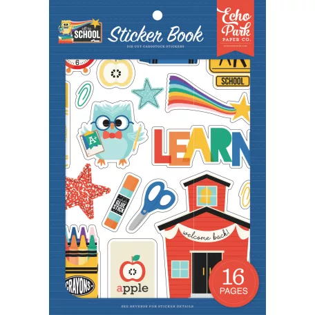 Echo Park Off To School Matrica készlet Sticker Book (16 ív)