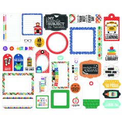 Echo Park Off To School Kivágatok Frames & Tags (1 csomag)