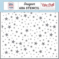   Echo Park Stars And Stripes Forever Hope Your Day Sparkles Stencil 6" (15 cm) Designer Stencil (1 db)