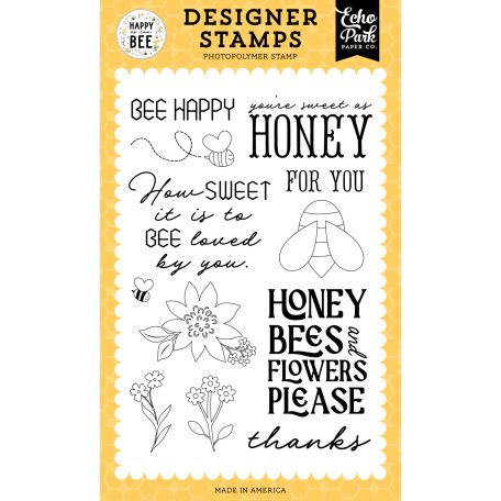 Echo Park Happy As Can Bee Bee Happy Szilikonbélyegző Clear Stamps (1 db)