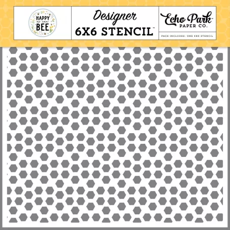 Echo Park Happy As Can Bee Hello Honeycomb Stencil 6" (15 cm) Designer Stencil (1 db)