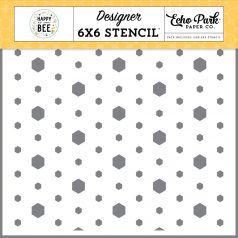   Echo Park Happy As Can Bee Humble Hexagon Stencil 6" (15 cm) Designer Stencil (1 db)