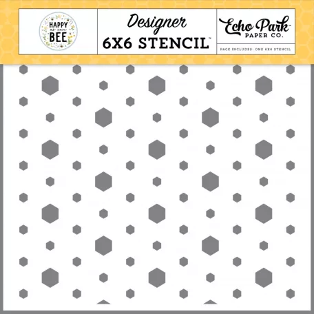 Echo Park Happy As Can Bee Humble Hexagon Stencil 6" (15 cm) Designer Stencil (1 db)