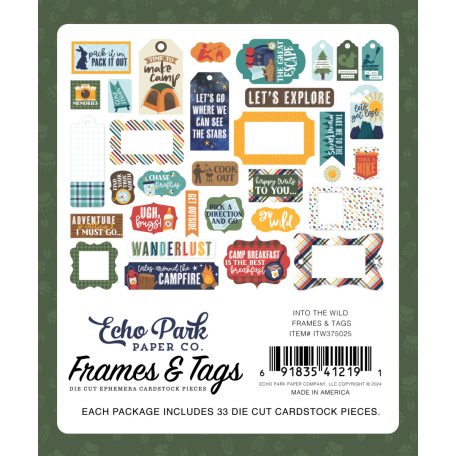 Echo Park Into The Wild Kivágatok Frames & Tags (1 csomag)