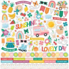   Echo Park Sunny Days Ahead Matrica 12" (30 cm) Cardstock Stickers (1 ív)