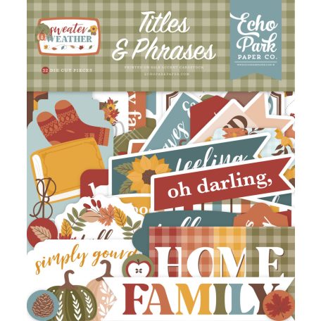 Echo Park Sweater Weather Kivágatok Titles & Phrases (1 csomag)