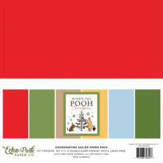   Echo Park Winnie The Pooh Christmas Papírkészlet 12" (30 cm) Coordinating Solids Paper Pack (6 lap)