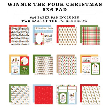 Echo Park Winnie The Pooh Christmas Scrapbook papírkészlet 6" (15 cm) Paper Pack (24 lap)