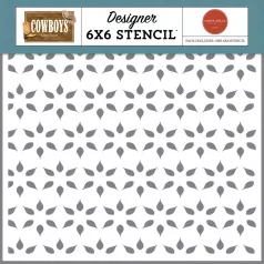   Carta Bella Cowboys Best Of The West Flower Stencil 6" (15 cm) Designer Stencil (1 db)