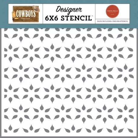 Carta Bella Cowboys Best Of The West Flower Stencil 6" (15 cm) Designer Stencil (1 db)
