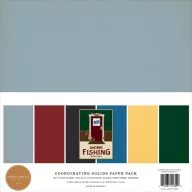   Carta Bella Gone Fishing Papírkészlet 12" (30 cm) Coordinating Solids Paper Pack (6 lap)