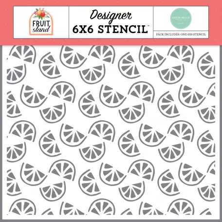 Carta Bella Fruit Stand Freshly Sliced Fruit Stencil 6" (15 cm) Designer Stencil (1 db)