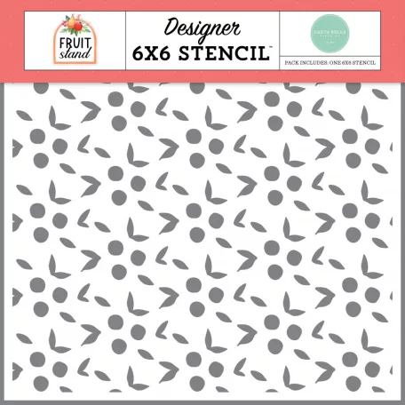 Carta Bella Fruit Stand Berries And Leaves Stencil 6" (15 cm) Designer Stencil (1 db)