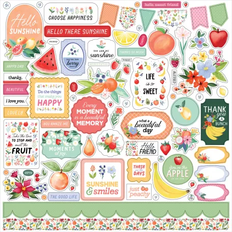 Carta Bella Fruit Stand Matrica 12" (30 cm) Cardstock Stickers (1 ív)