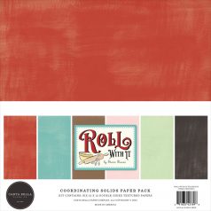   Carta Bella Roll With It Papírkészlet 12" (30 cm) Coordinating Solids Paper Pack (6 lap)