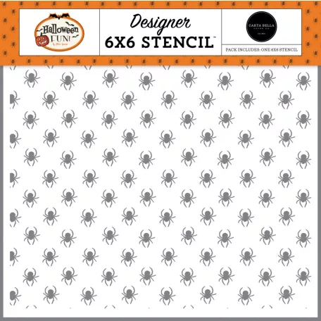 Carta Bella Halloween Fun Crawling Spiders Stencil 6" (15 cm) Designer Stencil (1 db)