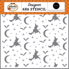   Carta Bella Halloween Fun Witches Night Out Stencil 6" (15 cm) Designer Stencil (1 db)