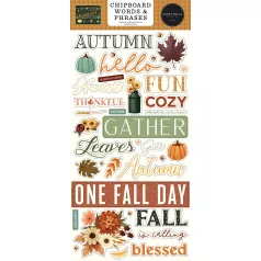   Carta Bella Harvest Chipboard 6"X12" Chipboard Phrases (1 ív)