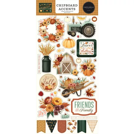 Carta Bella Harvest Chipboard 6"X12" Chipboard Accents (1 ív)