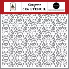   Carta Bella A Vintage Christmas Vintage Damask Stencil 6" (15 cm) Designer Stencil (1 db)