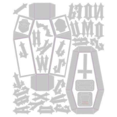 Sizzix Vault Coffin Box Vágósablon Tim Holtz Thinlits Die Set  (1 csomag)