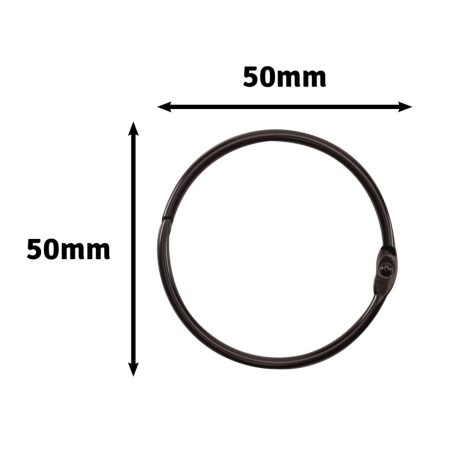 Albumkarika 50 mm - Black - Fekete - Book binding rings (12 db)