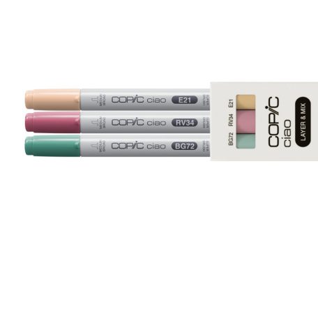 Copic Alkoholos marker készlet Vibrant Palette Copic Ciao "LAYER & MIX" Manga Set (3 db)