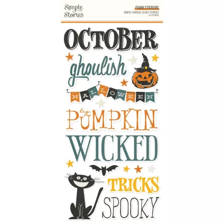 Simple Stories Simple Vintage Scary Stories Matrica Foam Stickers 2 ív