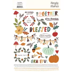 Simple Stories Cider & Donuts Matrica Rub-Ons 2 ív