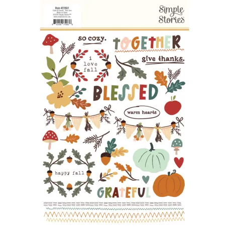 Simple Stories Cider & Donuts Matrica Rub-Ons 2 ív