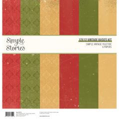   Simple Stories Simple Vintage Yuletide Scrapbook papírkészlet Vintage Basics Kit 12" (30 cm) 1 csomag