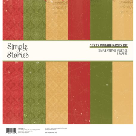 Simple Stories Simple Vintage Yuletide Scrapbook papírkészlet Vintage Basics Kit 12" (30 cm) 1 csomag
