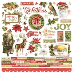   Simple Stories Simple Vintage Yuletide Matrica Cardstock Stickers 12" (30 cm) 1 ív