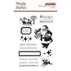   Simple Stories Simple Vintage Holly Jolly Szilikonbélyegző Clear Stamps 1 csomag