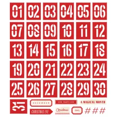   Simple Stories Simple Vintage Holly Jolly Kivágatok Number Bits & Pieces 1 csomag