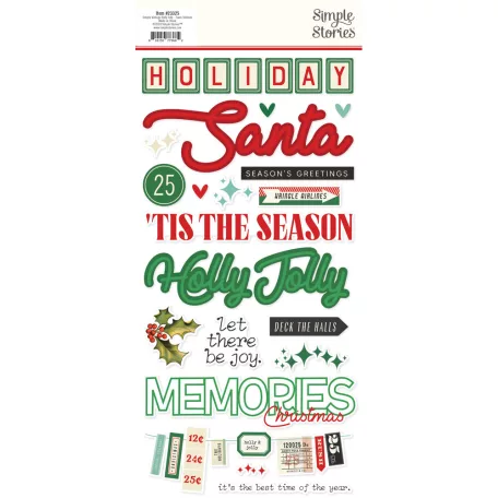 Simple Stories Simple Vintage Holly Jolly Matrica Foam Stickers 2 ív