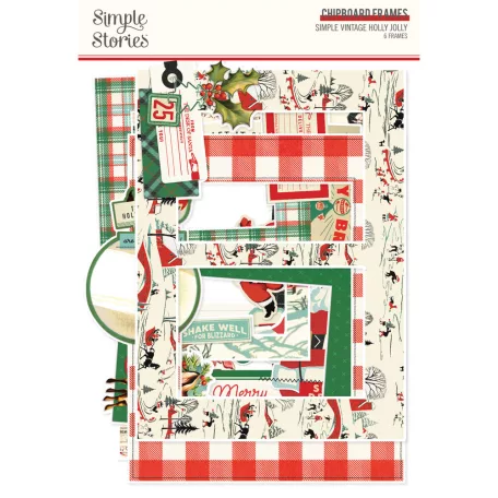 Simple Stories Simple Vintage Holly Jolly Chipboard Chipboard Frames 1 csomag