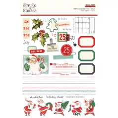   Simple Stories Simple Vintage Holly Jolly Matrica Rub-Ons 2 ív
