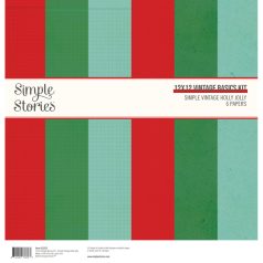   Simple Stories Simple Vintage Holly Jolly Scrapbook papírkészlet Vintage Basics Kit 12" (30 cm) 1 csomag