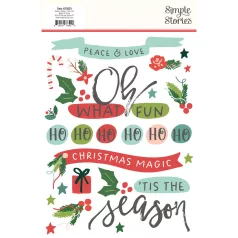 Simple Stories Santa's Village Matrica Rub-Ons 2 ív