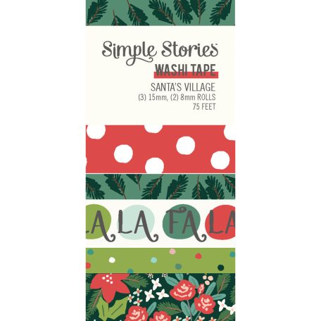 Simple Stories Santa's Village Dekorációs ragasztószalag Washi Tape 5 db