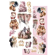   Alchemy of Art Kivágóív 6"x12" (15cm x 30 cm) Beautiful Memories Weddings Extras to Cut Set (1 csomag)