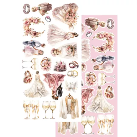 Alchemy of Art Kivágóív 6"x12" (15cm x 30 cm) Beautiful Memories Weddings Extras to Cut Set (1 csomag)