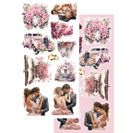 Alchemy of Art Kivágóív 6"x12" (15cm x 30 cm) Beautiful Memories Weddings Extras to Cut Set (1 csomag)