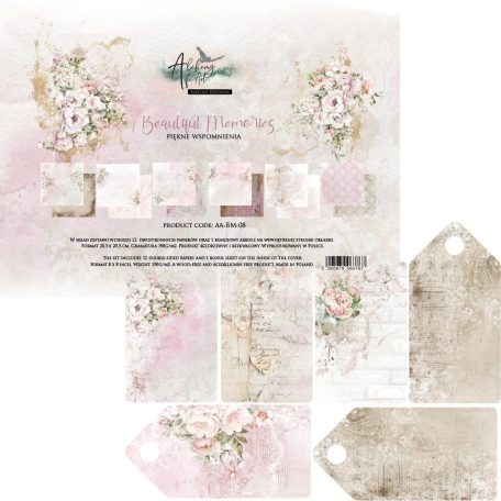 Alchemy of Art Papírkészlet 8" (20 cm) Beautiful Memories Paper Collection Set (12 lap)