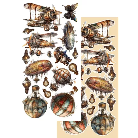 Alchemy of Art Kivágóív 6"x12" (15cm x 30 cm) Steampunk Time Extras to Cut Set (1 csomag)