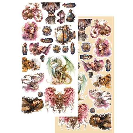 Alchemy of Art Kivágóív 6"x12" (15cm x 30 cm) Steampunk Time Extras to Cut Set (1 csomag)