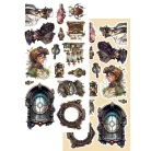 Alchemy of Art Kivágóív 6"x12" (15cm x 30 cm) Steampunk Time Extras to Cut Set (1 csomag)
