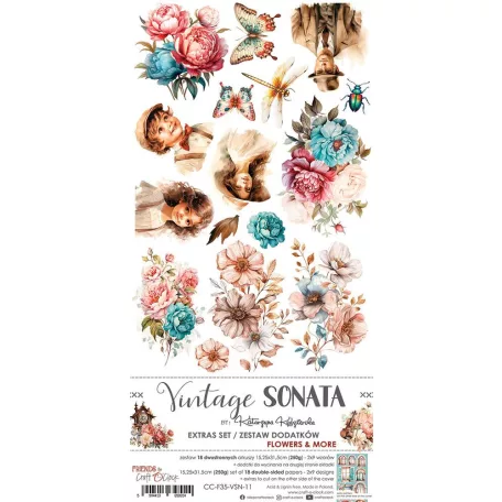 Craft O'Clock Kivágóív Vintage Sonata Mix Extras to Cut Set (18 ív)